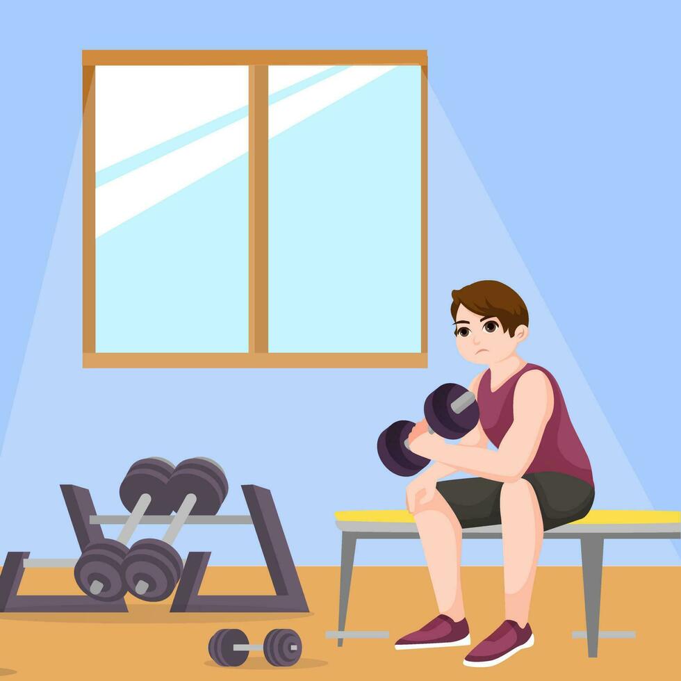 rutina de ejercicio gimnasio plano diseño ilustración vector