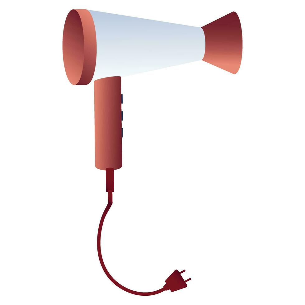 Isolated Hair Dryer Element On White Background. vector