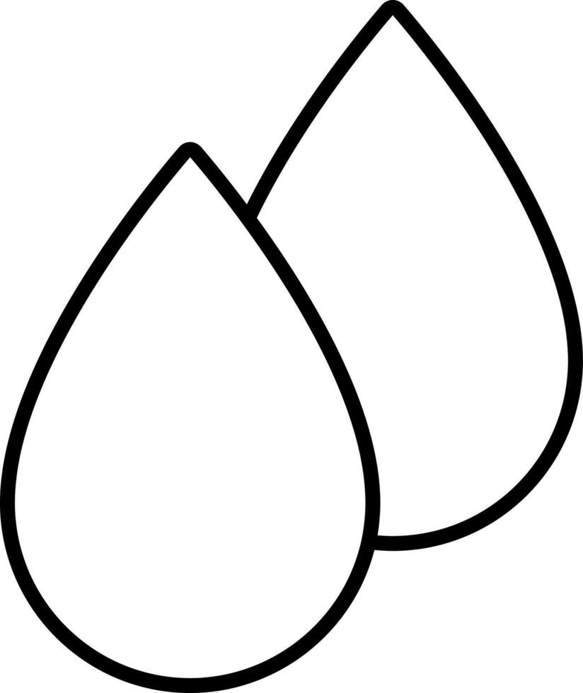 Drops Icon In Black Line Art. vector