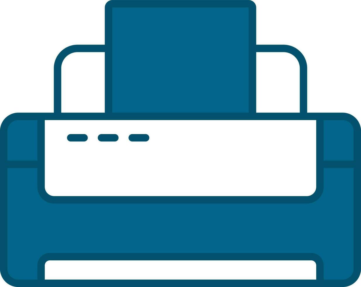 impresora icono en azul y blanco color. vector