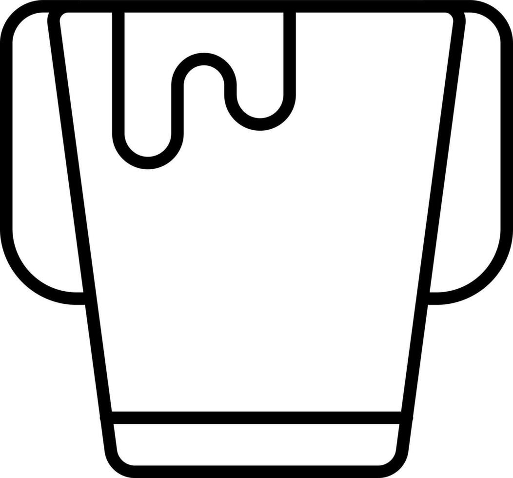 Paint Bucket Icon In Black Outline. vector
