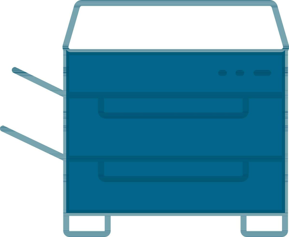 Photocopier Icon In Blue And White Color. vector