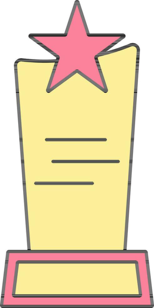 Trophy Icon In Pink And Yellow Color. vector