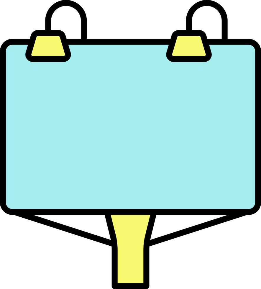cartelera icono en azul y amarillo color. vector