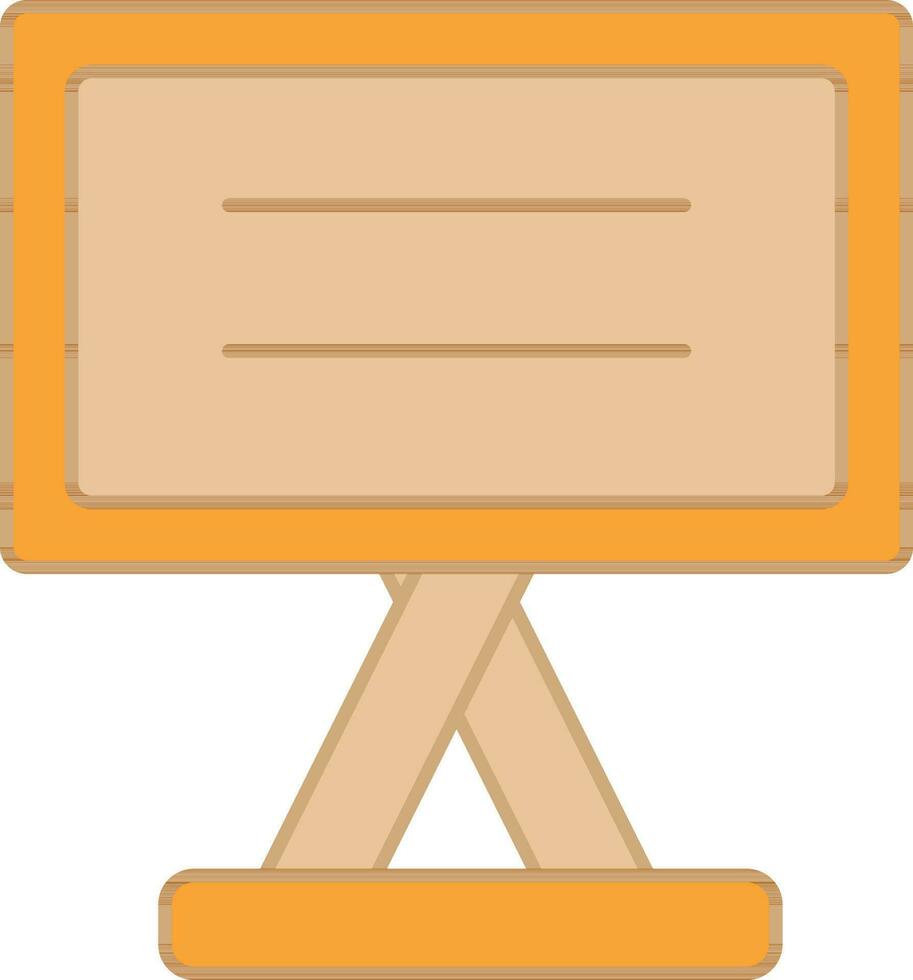 Whiteboard Icon In Orange Color. vector