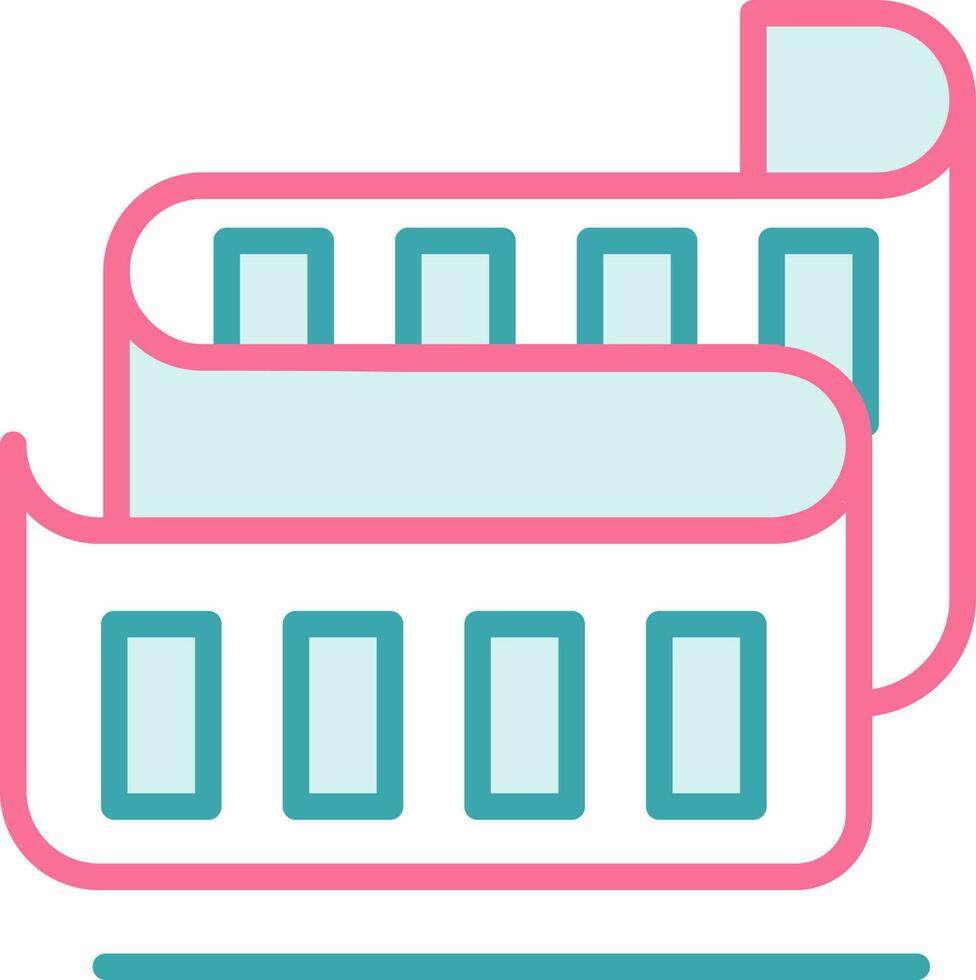 Red And Teal Long List Icon Or Symbol. vector