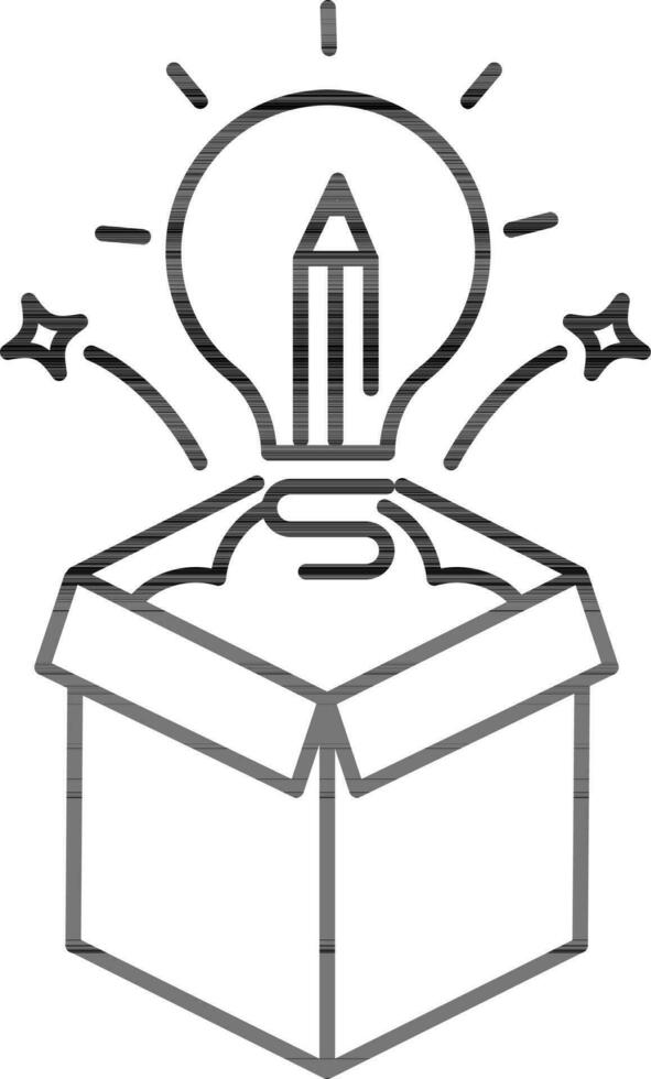 Product Innovation Icon In Black Outline. vector