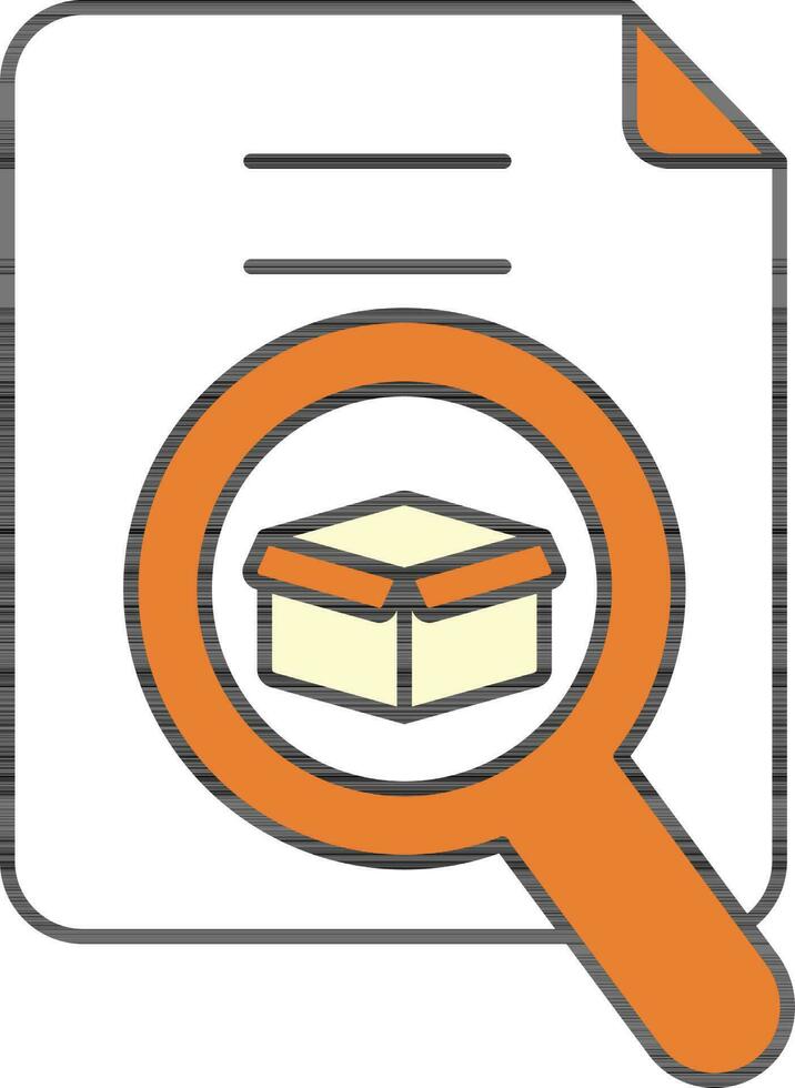 Investigate Delivery List Icon In Orange And White Color. vector