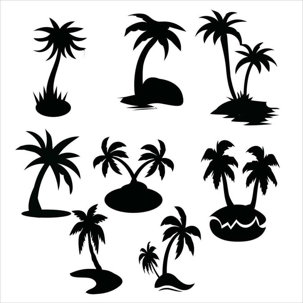 verano árbol vector silueta negro naturaleza