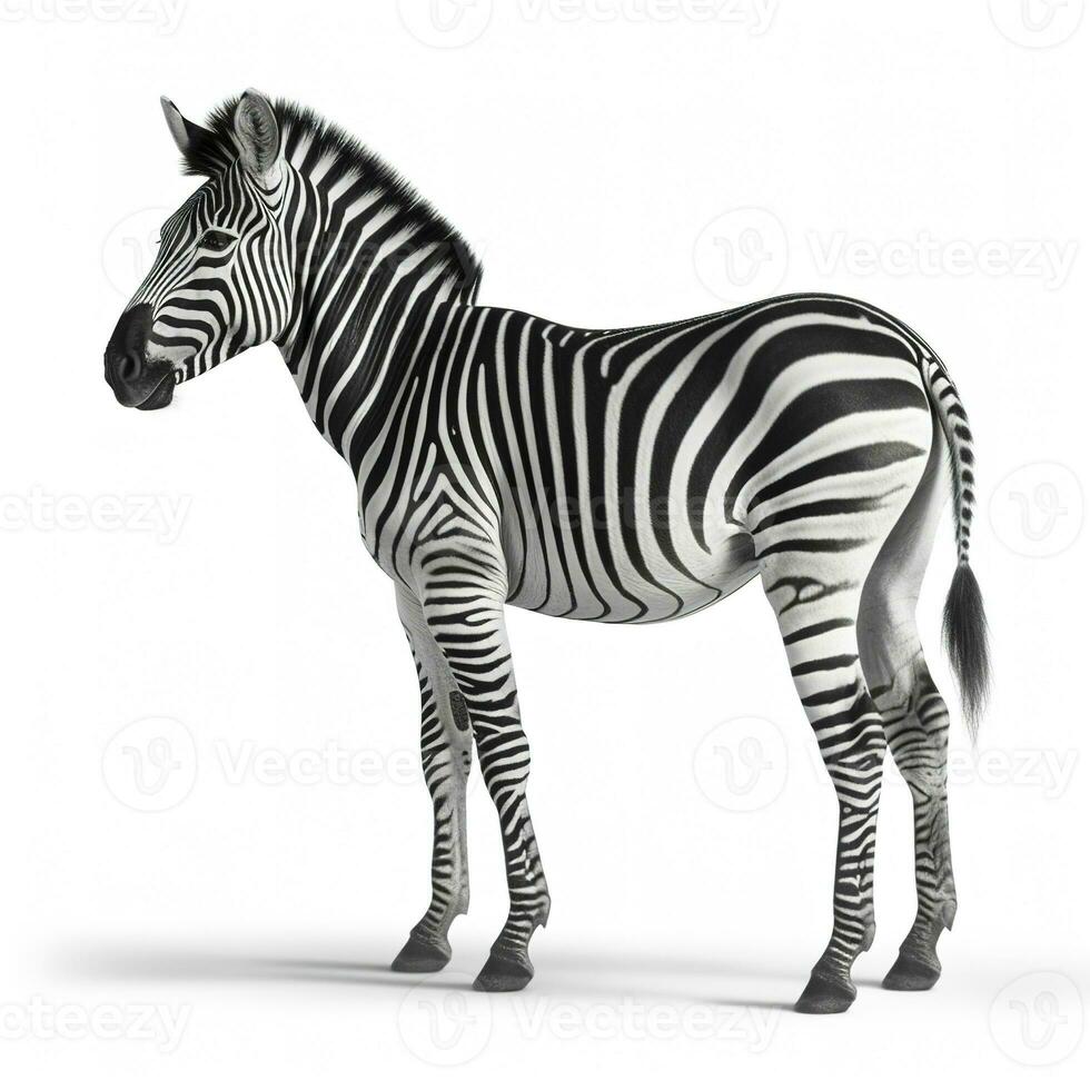 Zebra isolated on white background, generate ai photo