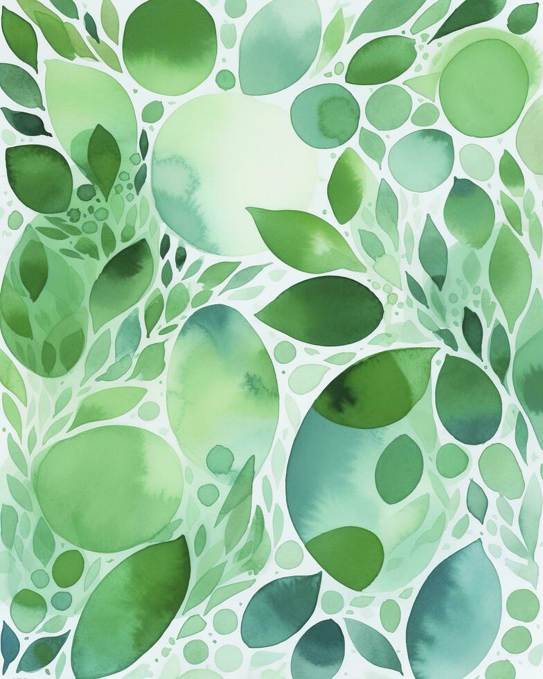 seamless background with green leaves , generate ai photo