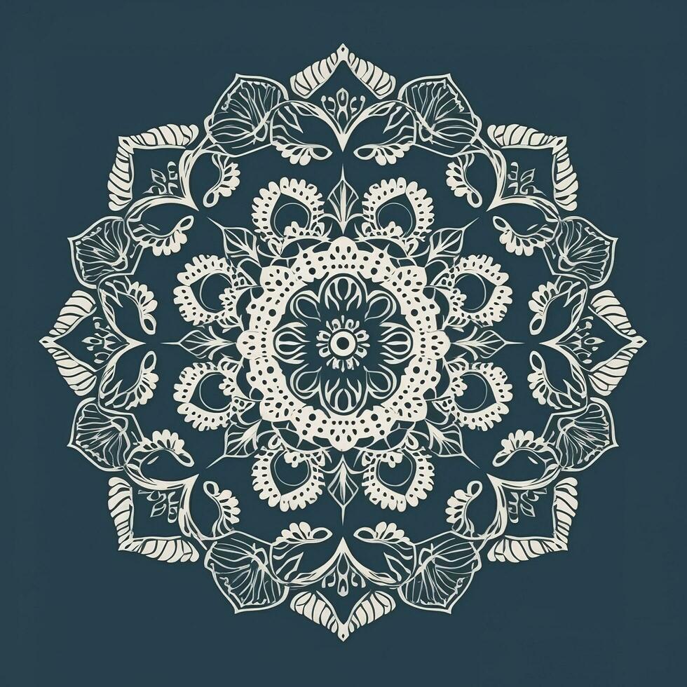 luxury ornamental mandala design background in gold color , generate ai photo