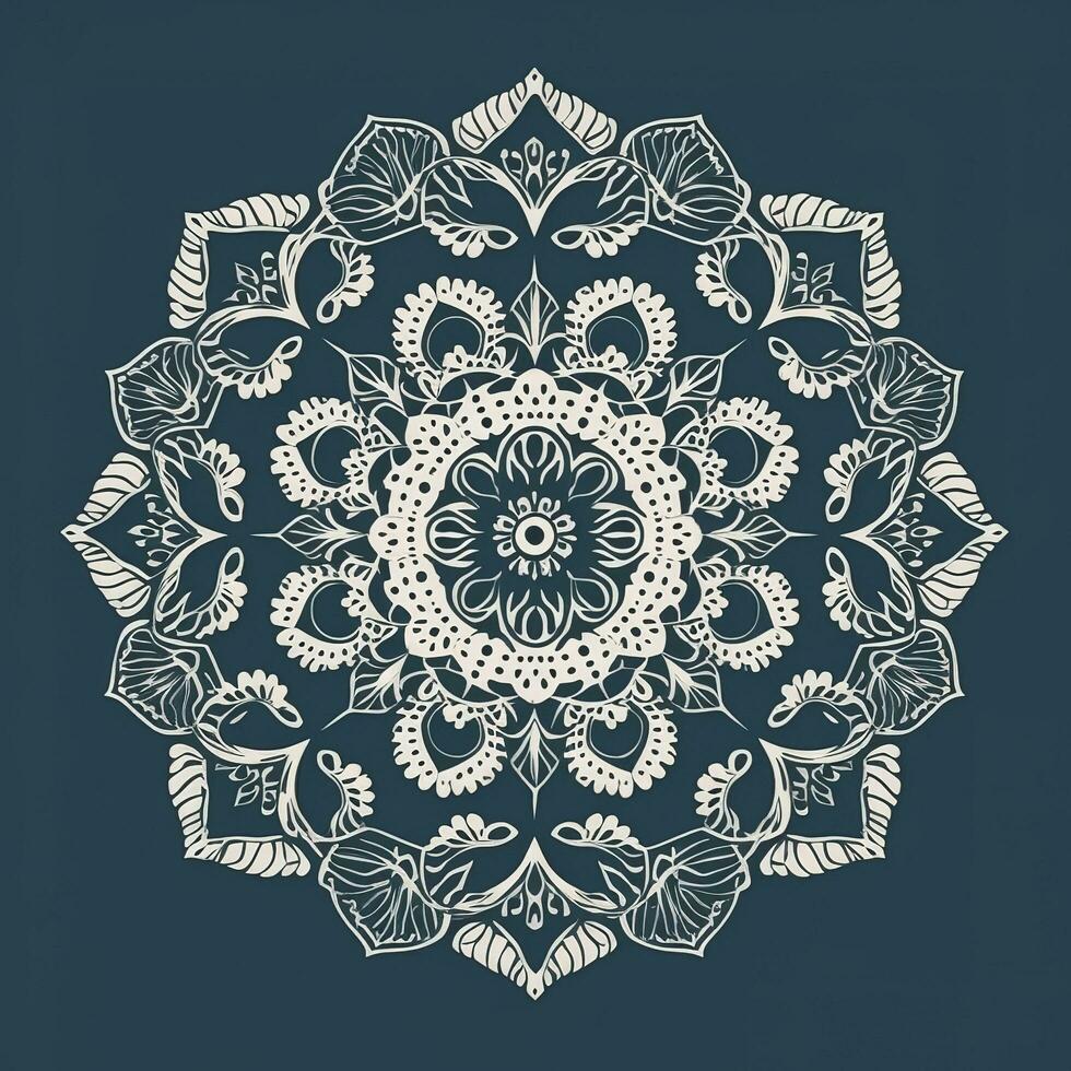 lujo ornamental mandala diseño antecedentes en oro color , generar ai foto