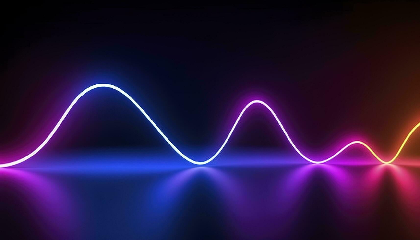 3d rendering, the abstract background of colorful neon wavy lines glowing in the dark. Modern simple wallpaper, generates ai photo