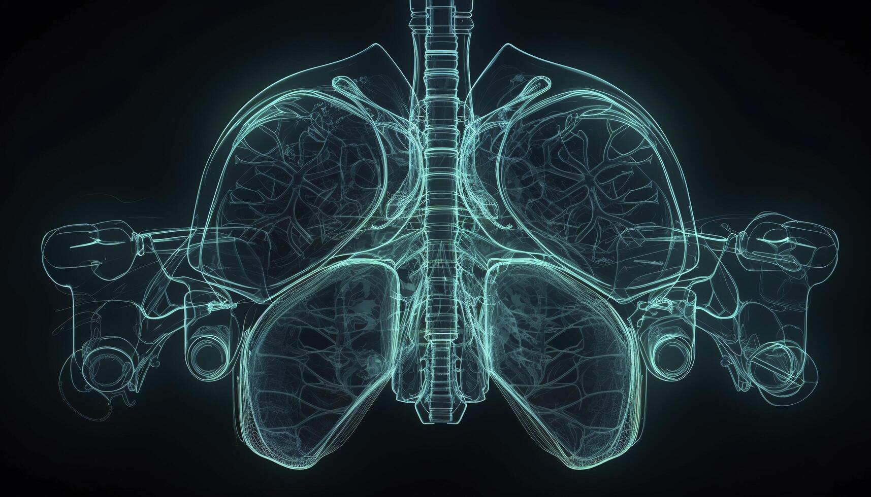 Smoky lungs of a smoker on a dark background isolate medical concept 3d illustration photo