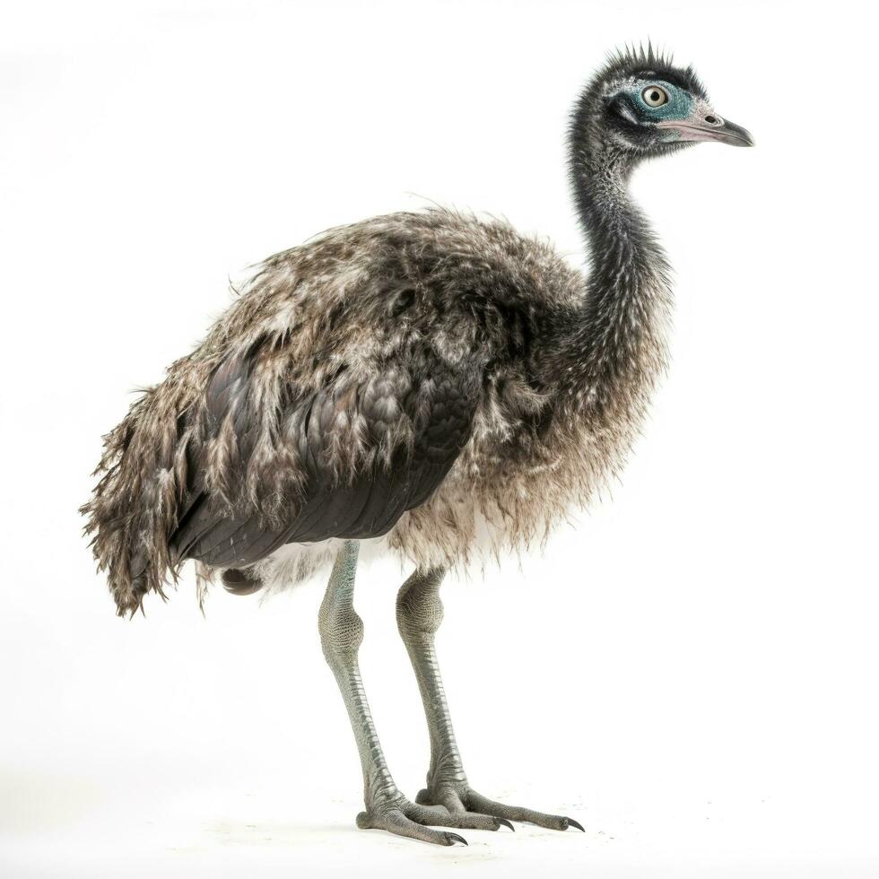 Emu isolated on white background, generate ai photo