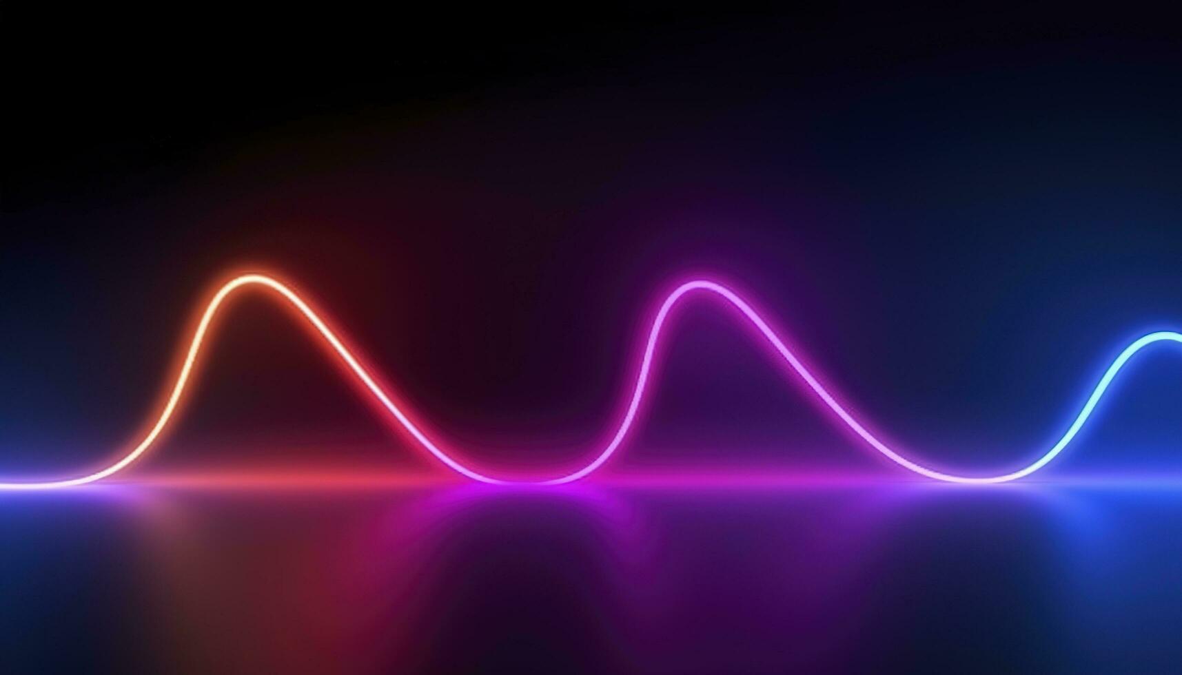 3d rendering, the abstract background of colorful neon wavy lines glowing in the dark. Modern simple wallpaper, generates ai photo