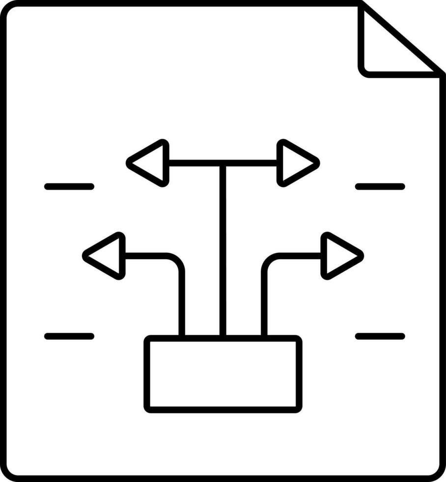 Line Art File Connection Icon In Flat Style. vector