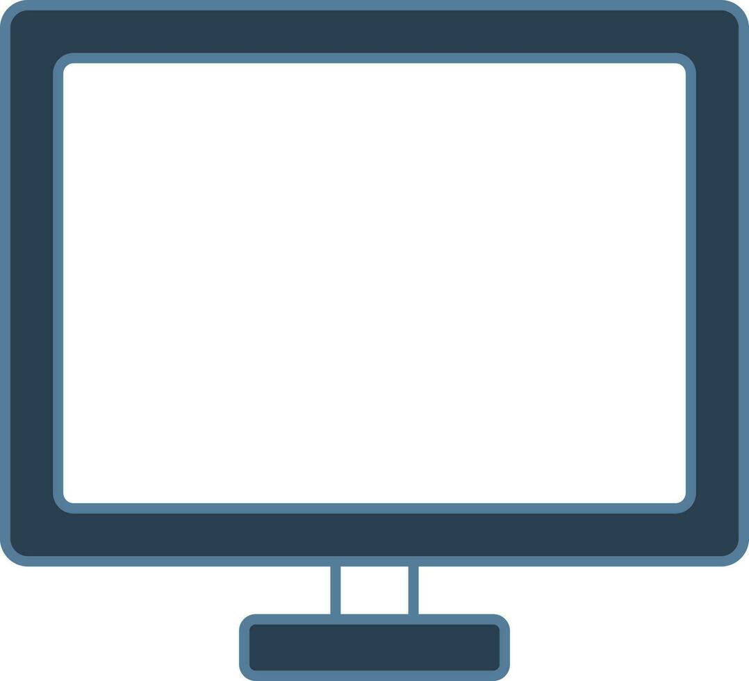 azul y blanco escritorio icono en plano estilo. vector