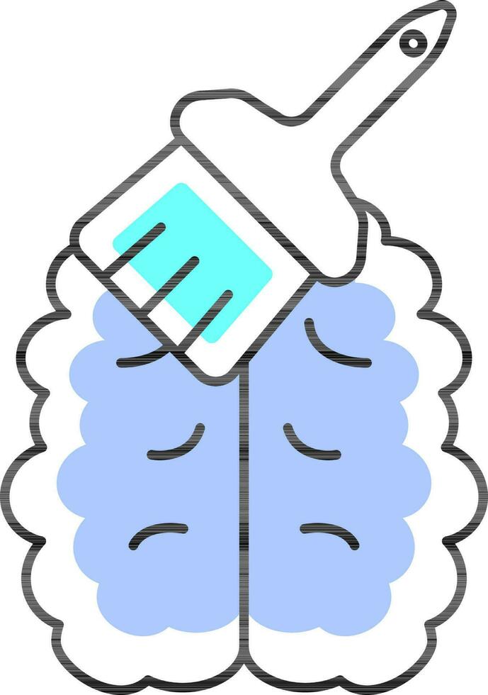 Flat Style Mind Clean Blue And White. vector