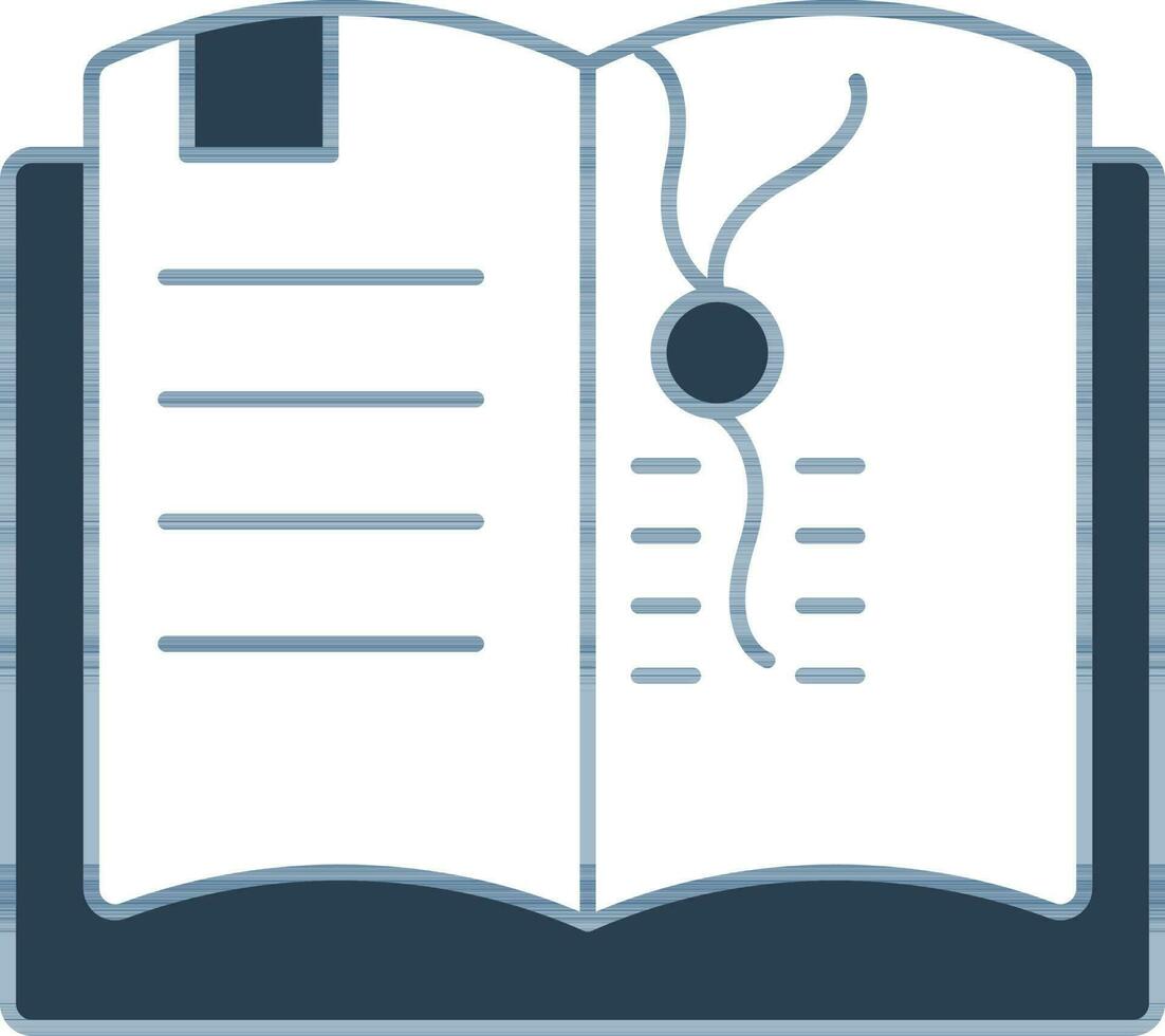 Open Book Icon In Blue And White Color. vector