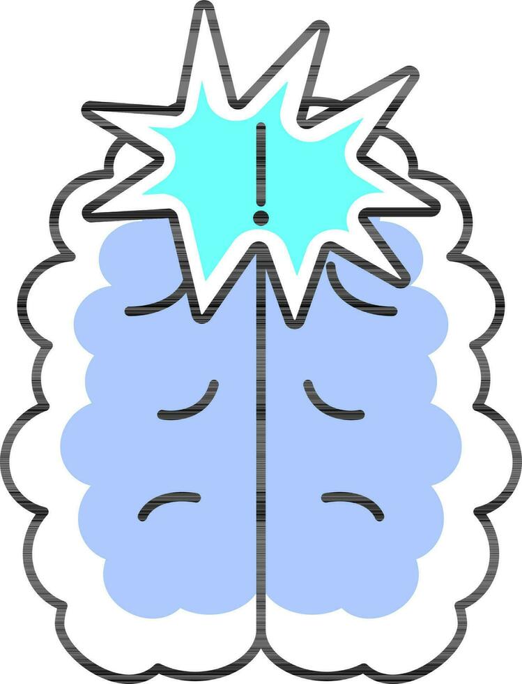 Warning to Brain Explosion Blue Icon In Flat Style. 24446090 Vector Art ...