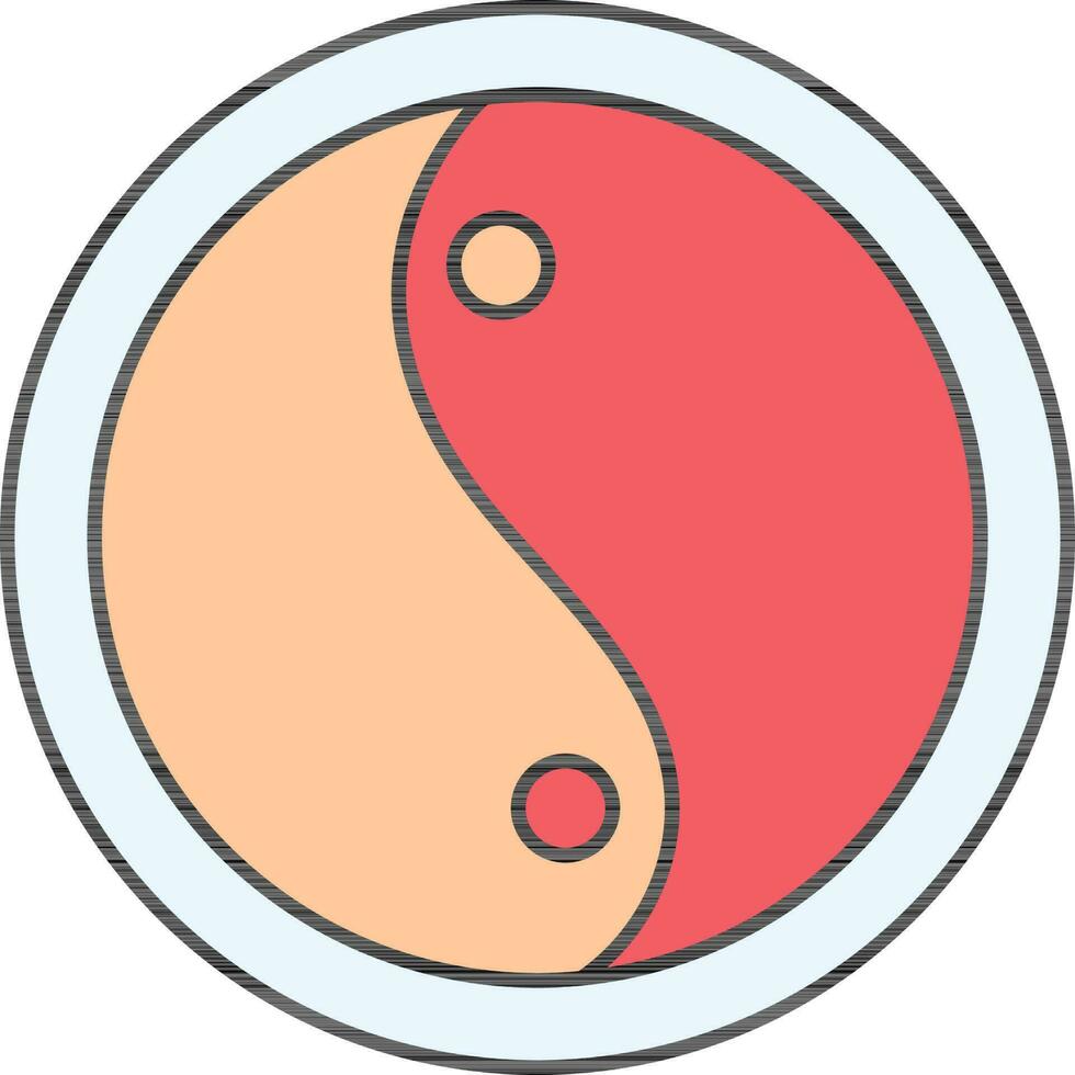 Flat Style Yin Yang Colorful Icon. vector