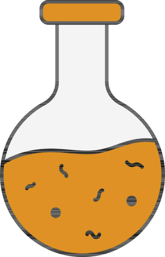 Flat Style Virus Beaker Yellow And White Icon. vector