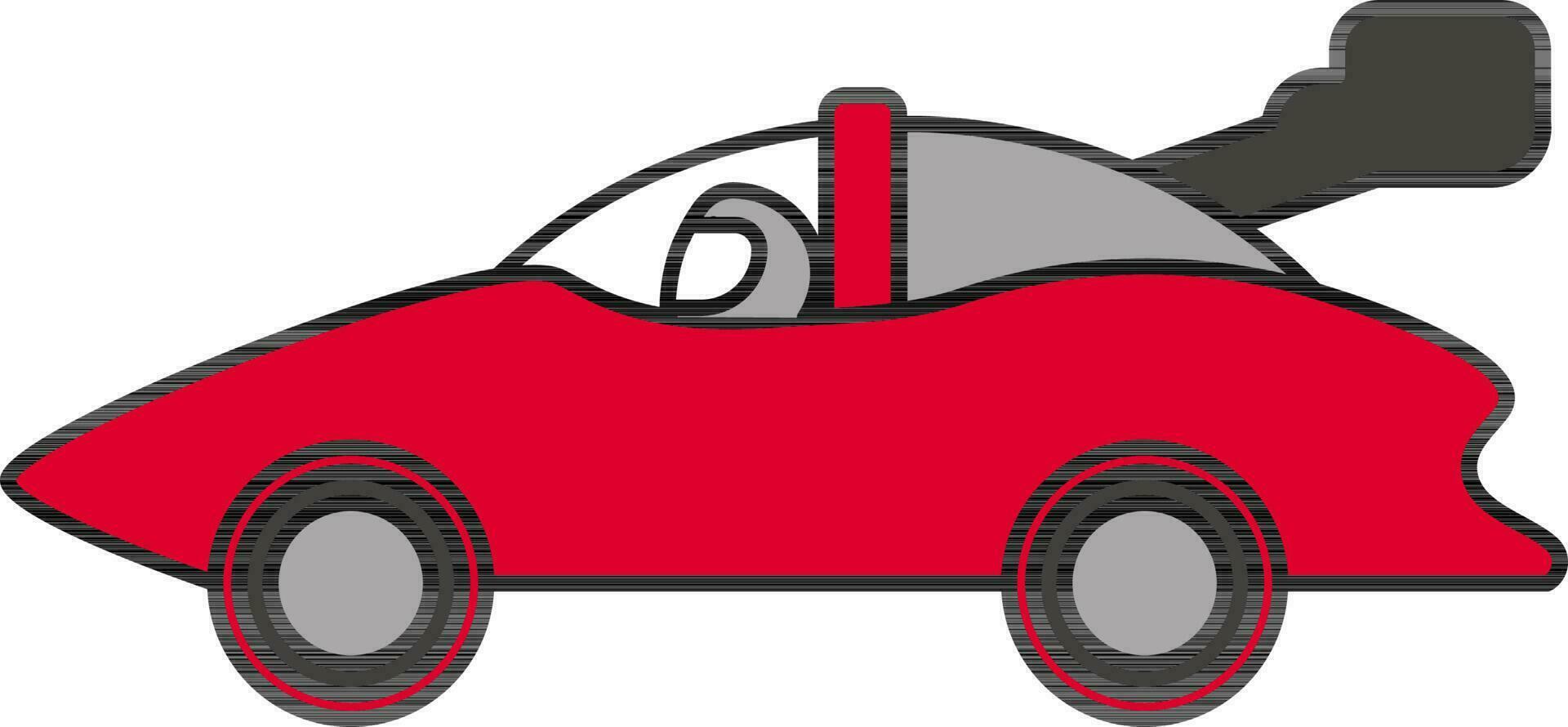 Illustration Of Racing Car Icon In Red And Gray Color. vector