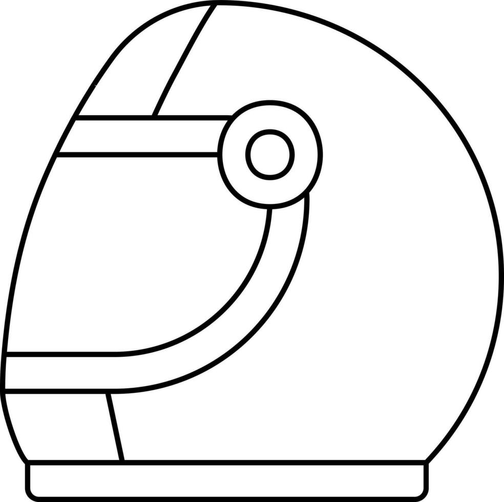 Black Outline Racing Helmet Icon Or Symbol. vector