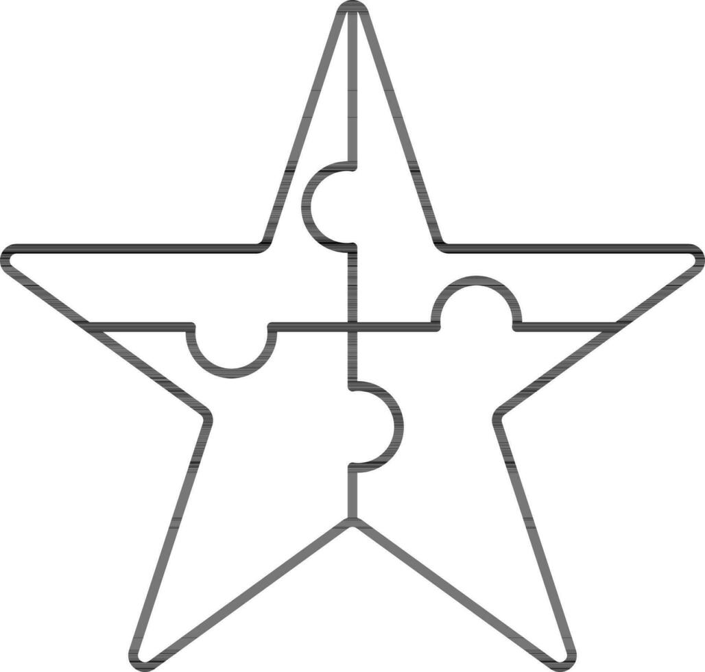 lineal estrella conformado rompecabezas icono en línea Arte. vector
