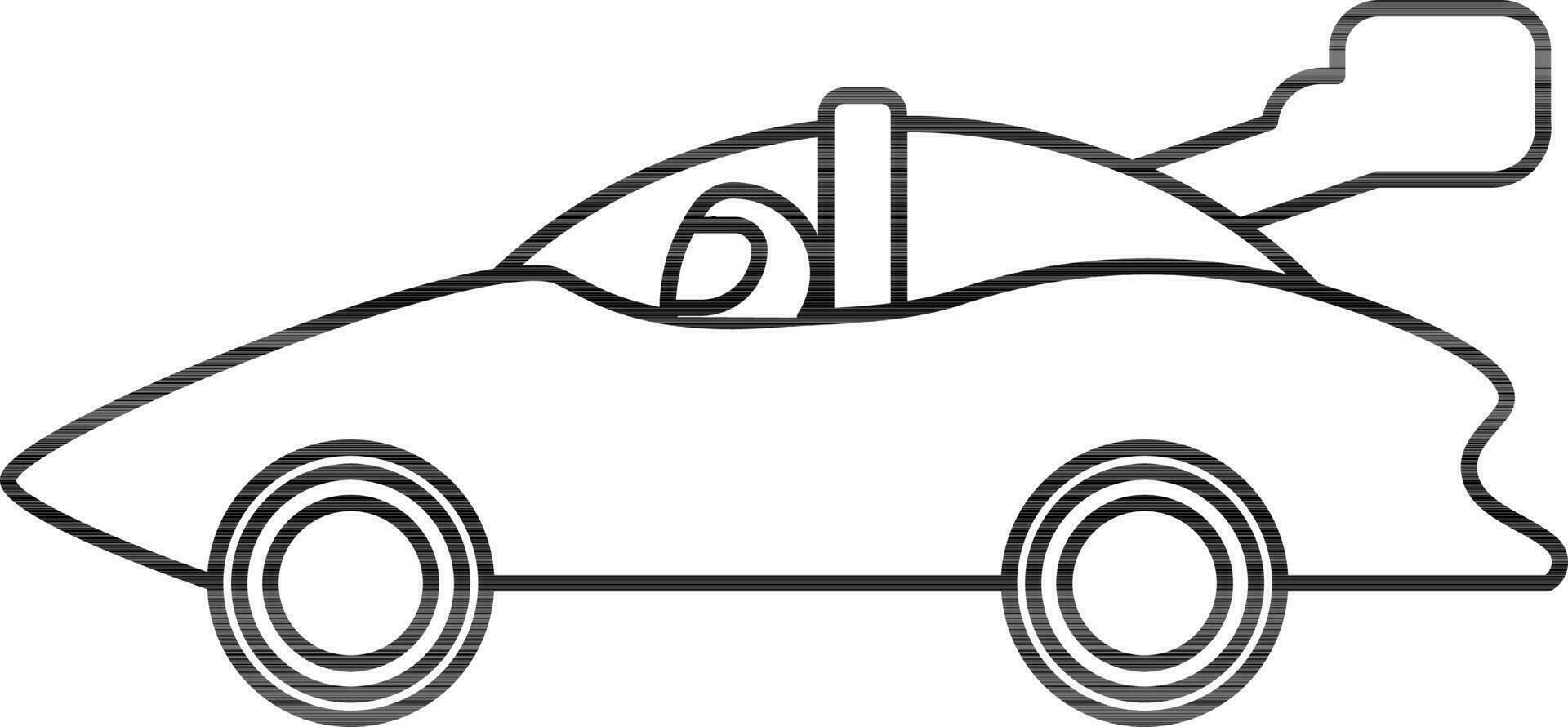 Illustration Of Racing Car Icon In Stroke Style. vector