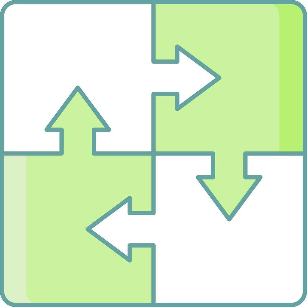 Illustration of Square Puzzle Icon in Flat Style. vector