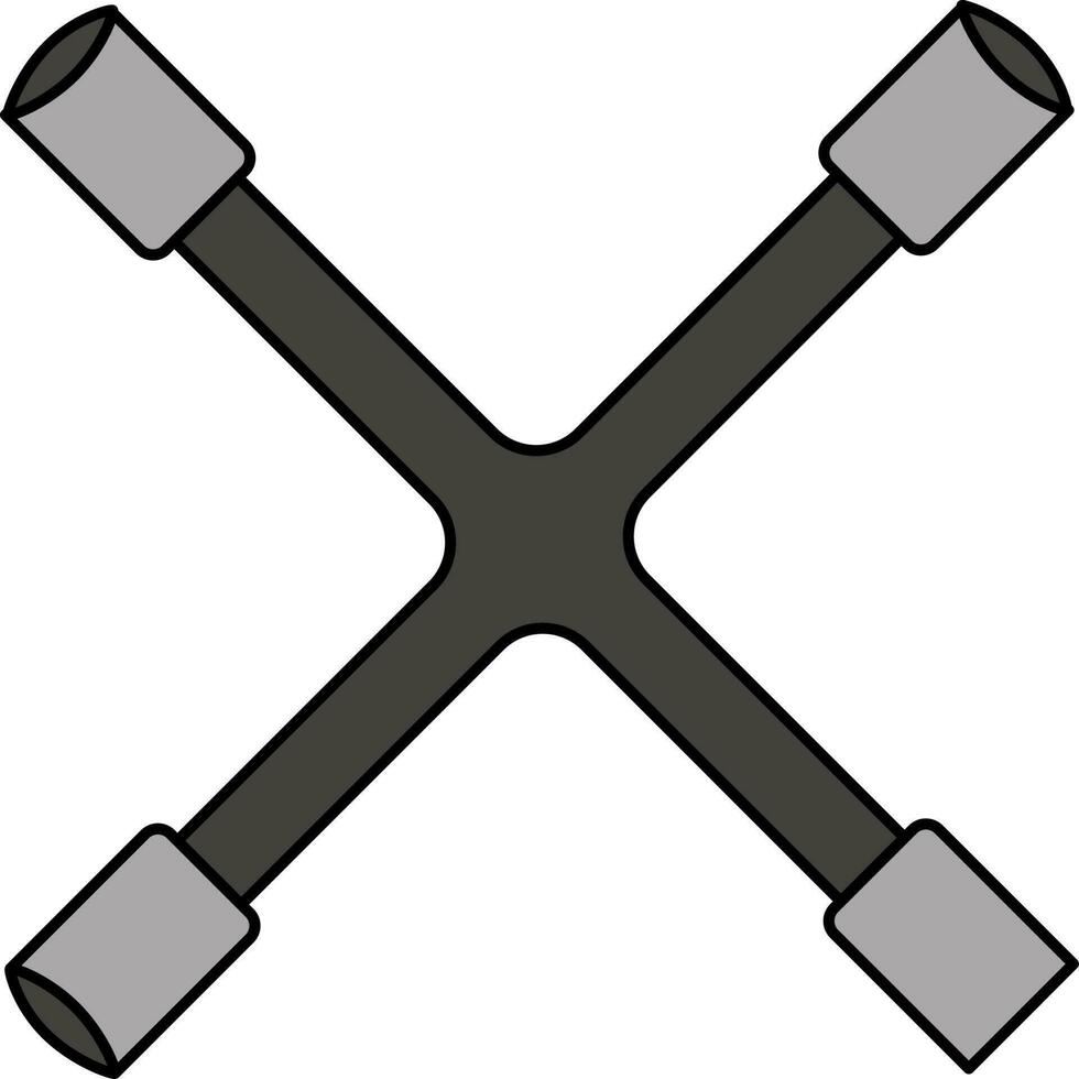 Lug Wrench Icon Or Symbol In Gray Color. vector