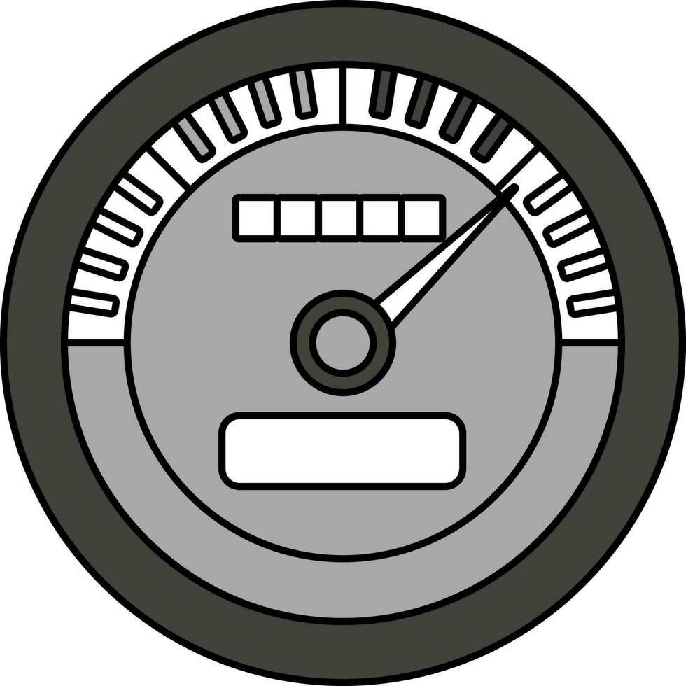 Gray And White Speedometer Icon Or Symbol. vector