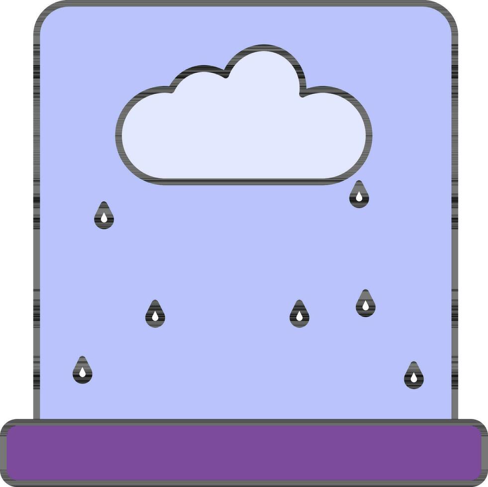 Rainy Window Icon In Blue And Purple Color. vector