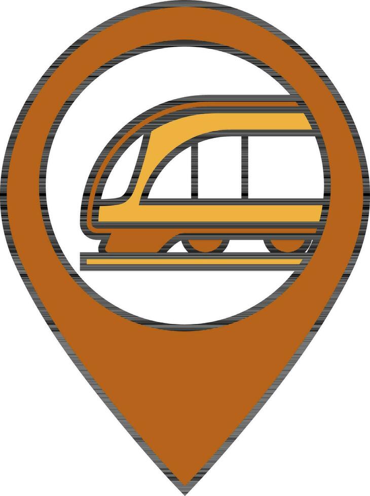 ferrocarril ubicación alfiler icono en plano estilo. vector