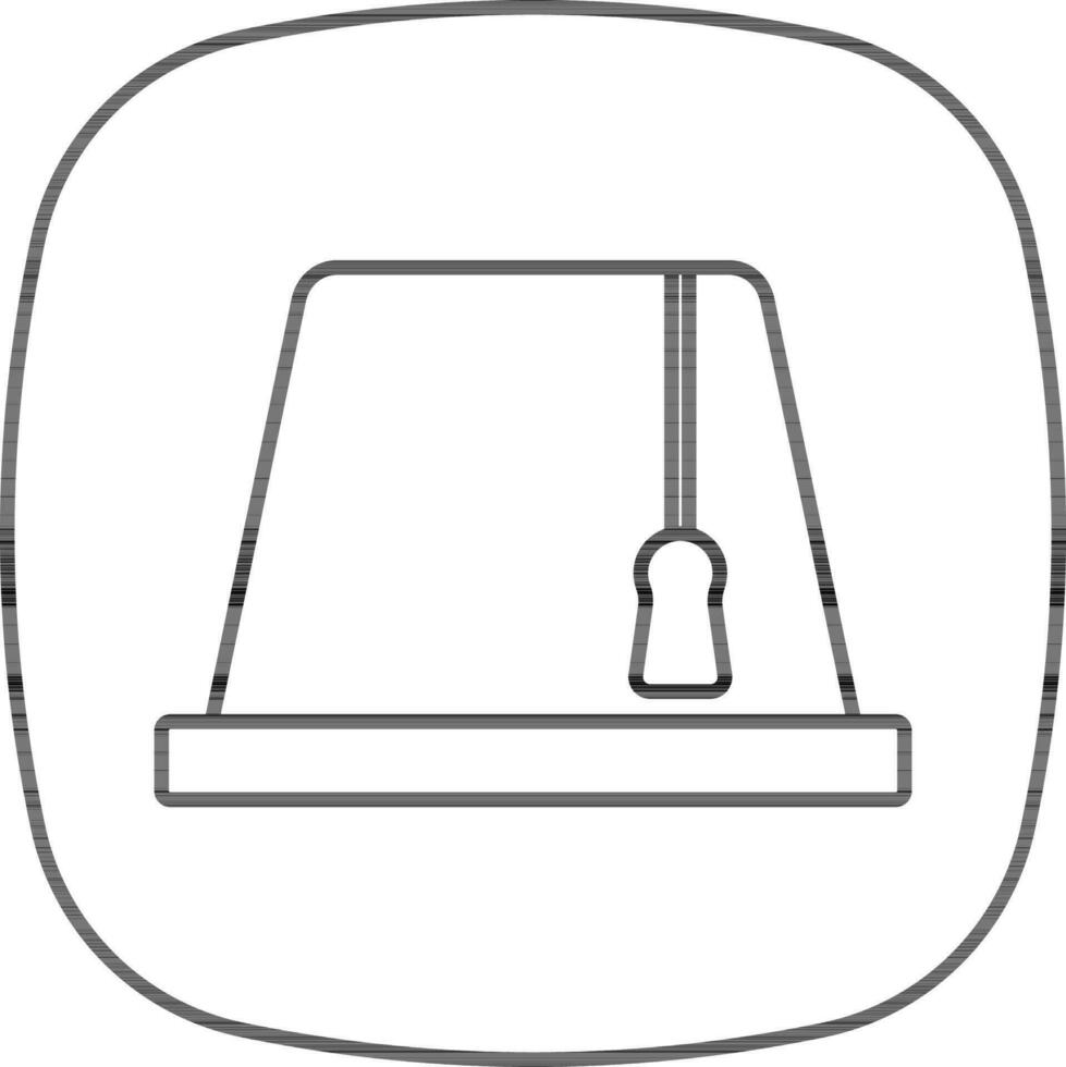 Fez Icon In Black Outline. vector