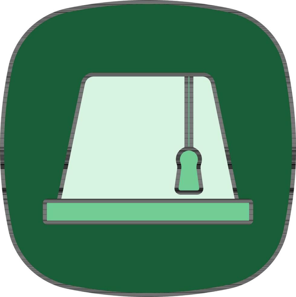Fez Icon On Green Background. vector