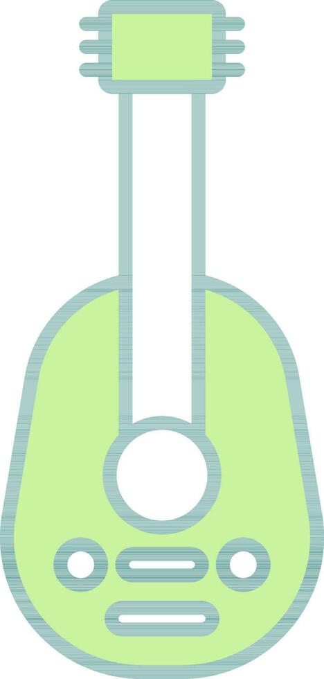 Lute Icon In Green And White Color. vector