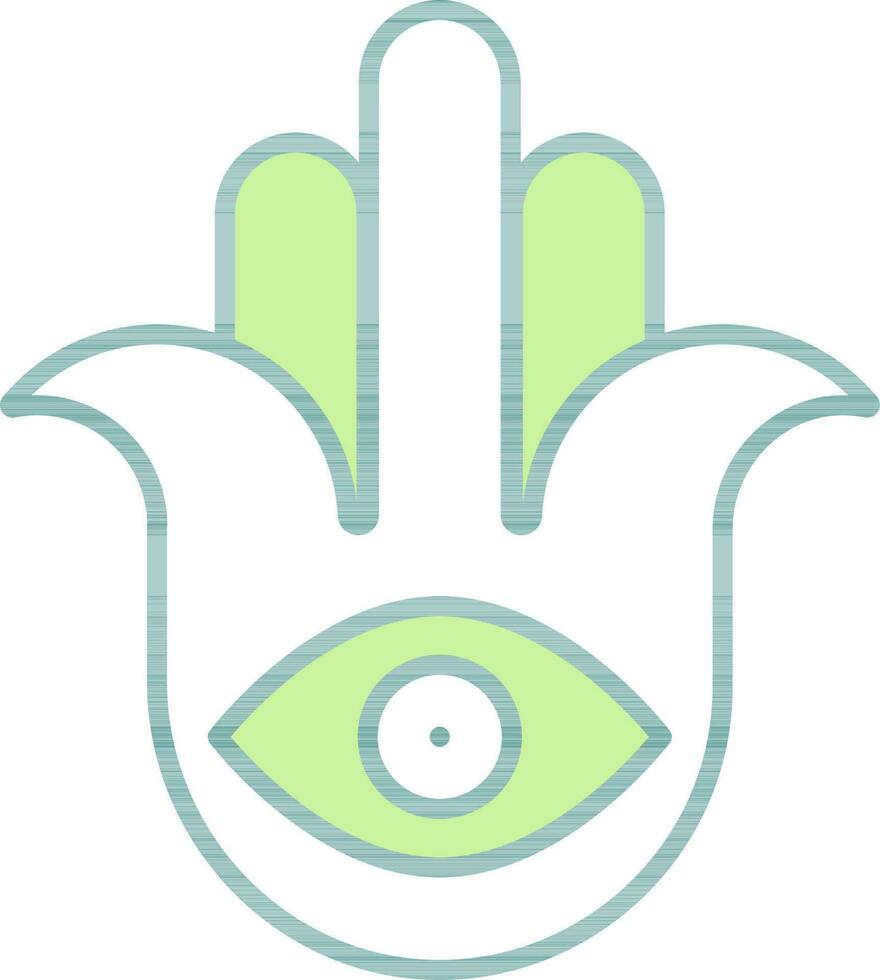 hamsa icono en verde y blanco color. vector