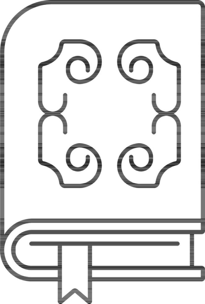 Illustration Of Quran Book In Line Art. vector