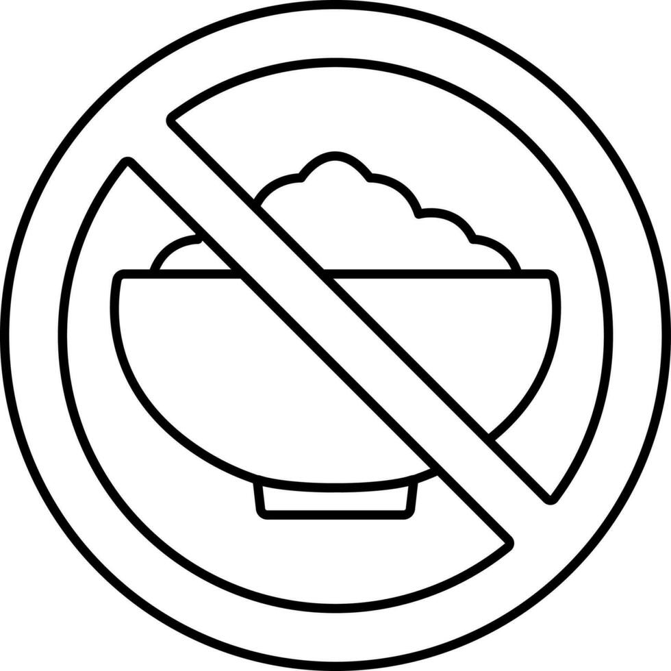 No Food Icon Or Symbol In Outline Style. vector