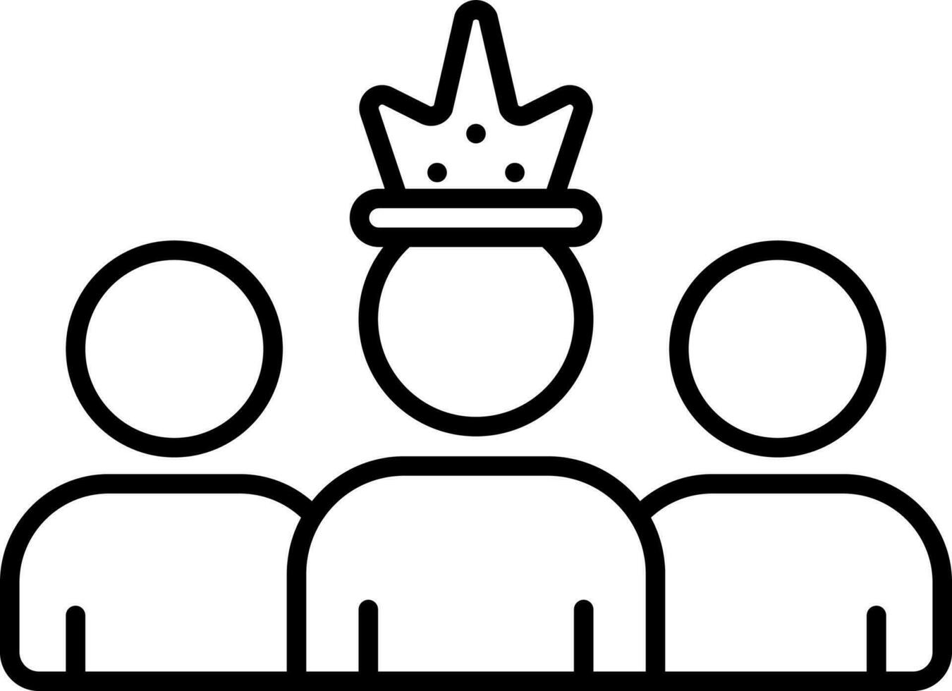 One Man Wearing Crown Icon In Linear Style. vector