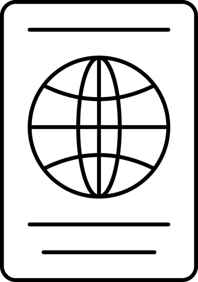 Thin Line Art Passport Icon in Flat Style. vector