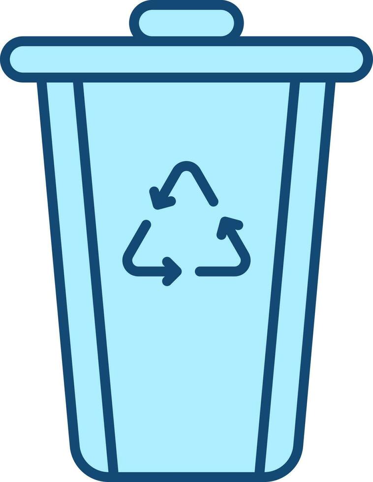 Recycle Bin Icon In Blue Color. vector