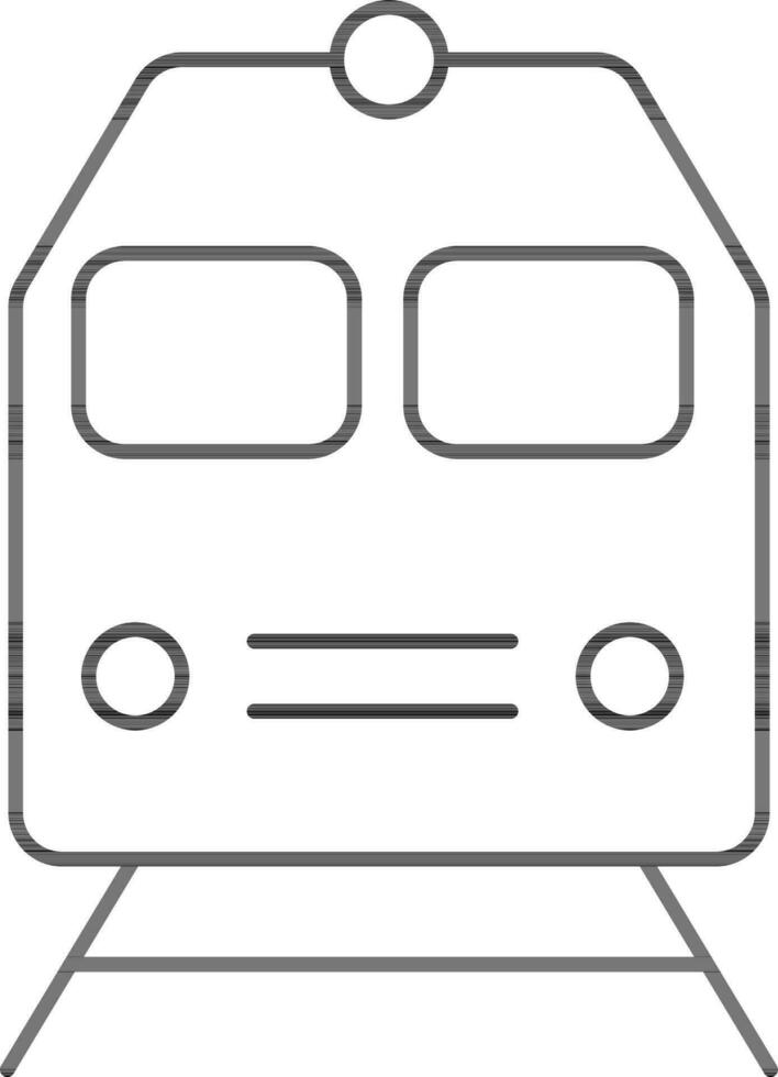 Flat Style Train Line Art Icon. vector