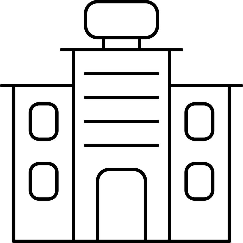 tablero con edificio línea Arte icono. vector