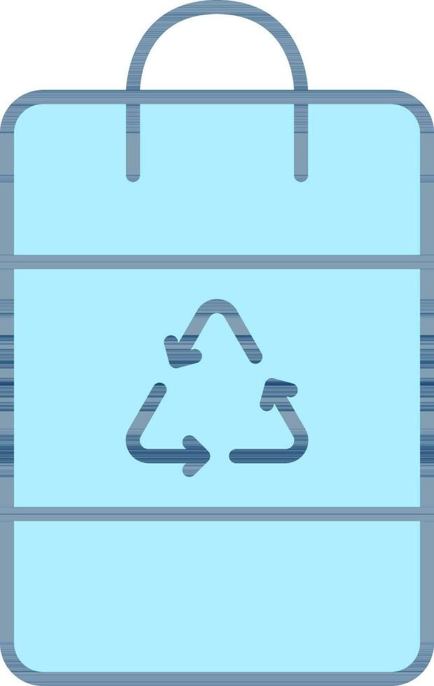 Recycle Bag Icon In Blue Color. vector