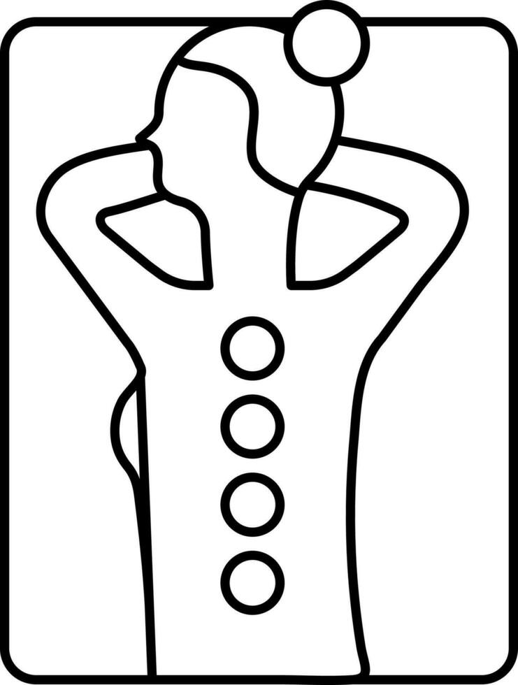 Female Receive Stone Massage Icon In Linear Style. vector